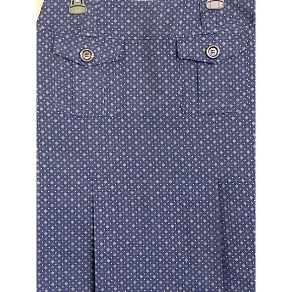 Pendleton Navy Geometric Print Skirt Front Pockets Lined Career Size 12 - Picture 7 of 7